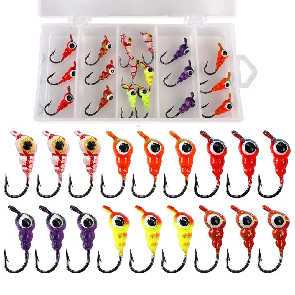 18pcs Glow in the Dark Jig Head Hooks for Panfish Pike