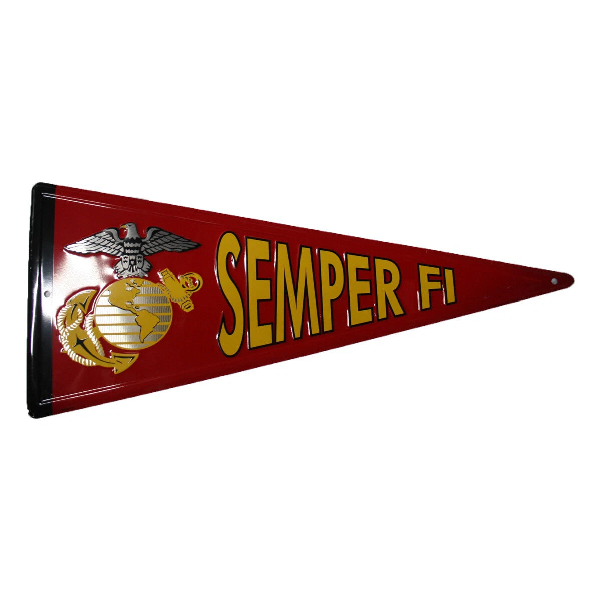 Aluminum Pennant Sign for Marines 9" x 22"