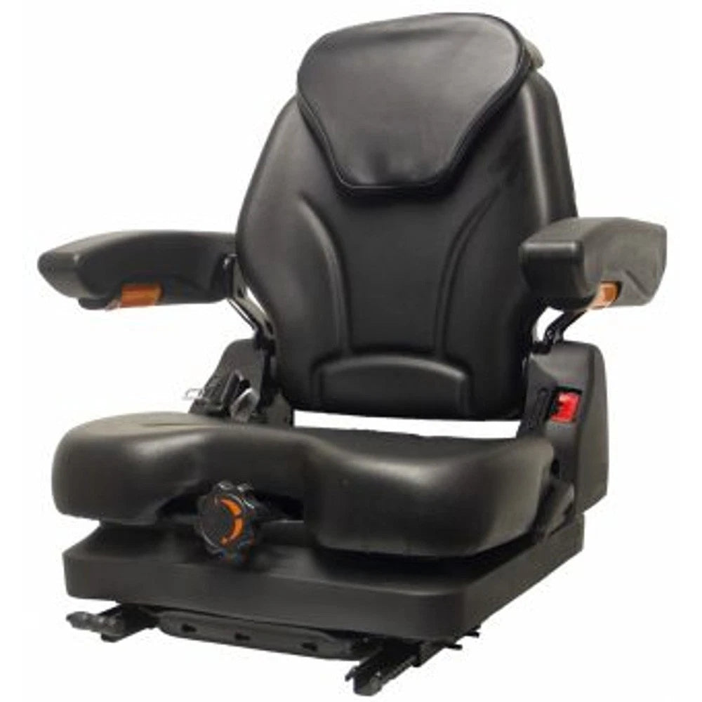 Low Profile Heavy Duty Black Universal Seat with Adjustable Suspension