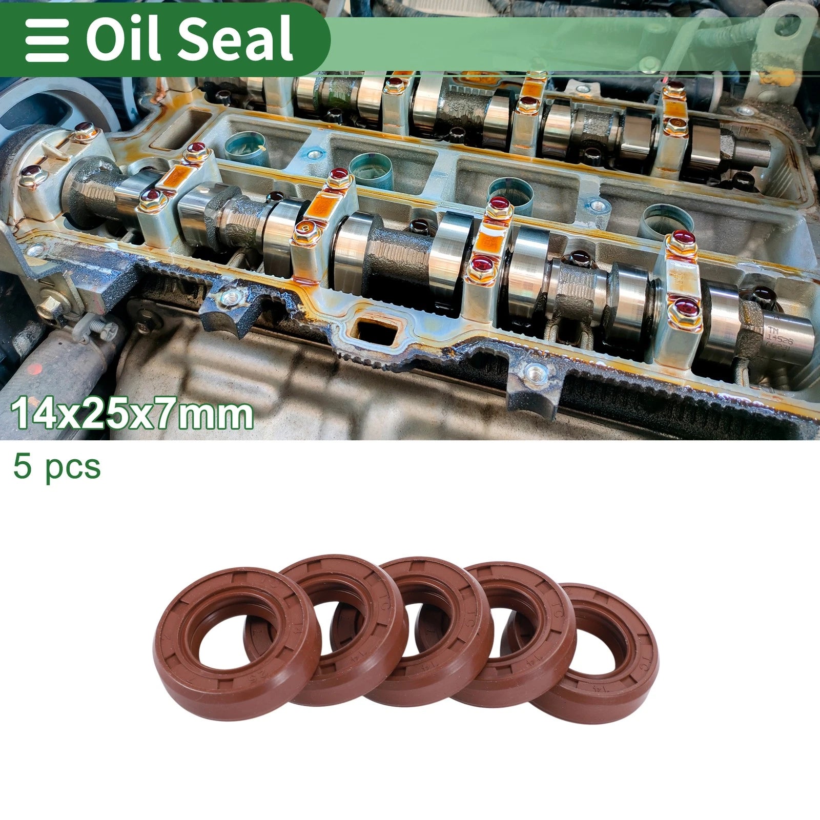 Set of 5 Oil Seal Rotary Shaft Seal 14x25x7mm for Various Models