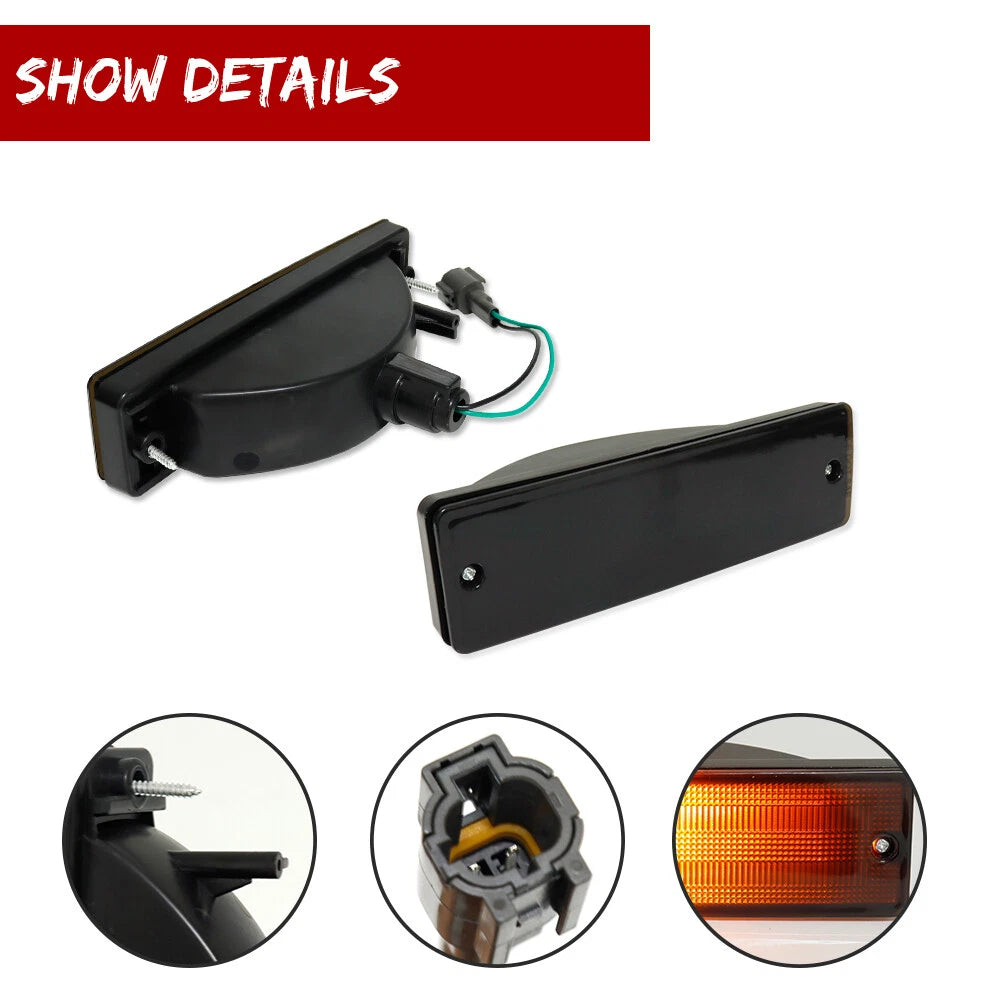 Smoked Front Turn Signal Lights for Nissan D21 Hardbody (1988–1997)