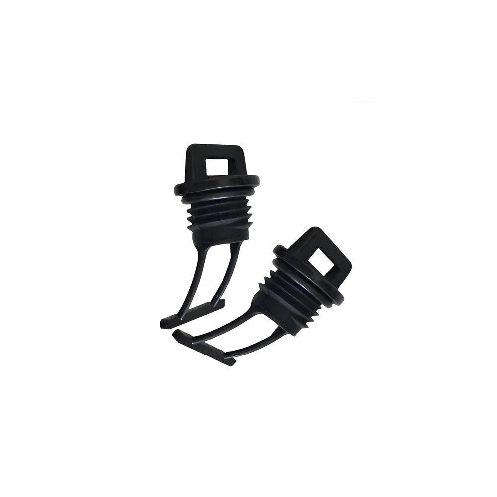 Set of 2 Black Plastic Hull Drain Kits for Kayak Canoe Boat