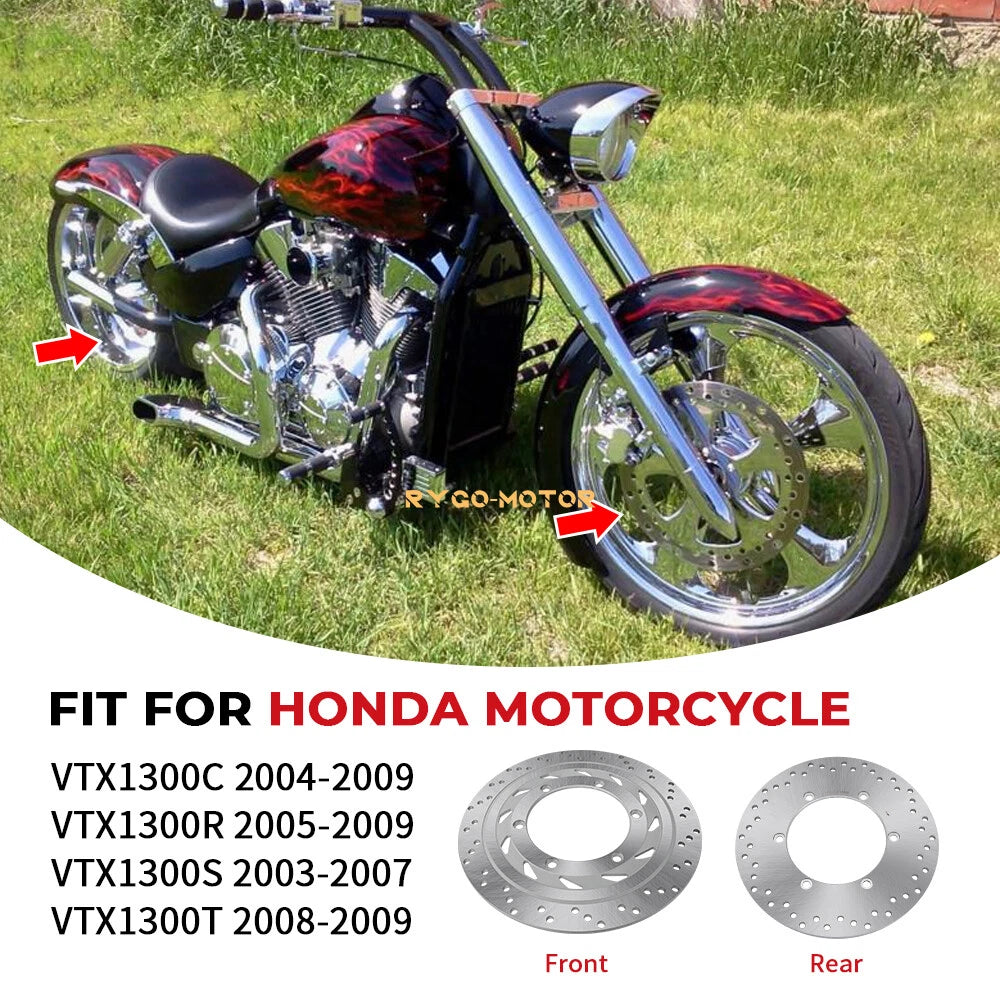 Front & Rear Brake Disc Rotors for Honda VTX1300C VTX1300R/S/T (2003–2009)