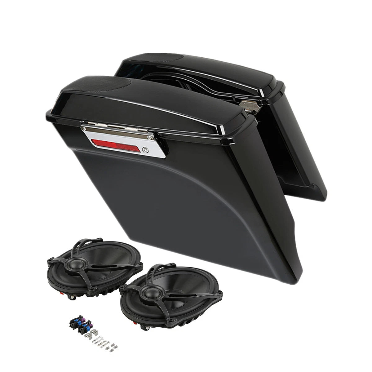 5" Stretched Saddle Bags + Speakers for Harley Touring (1993–2013)