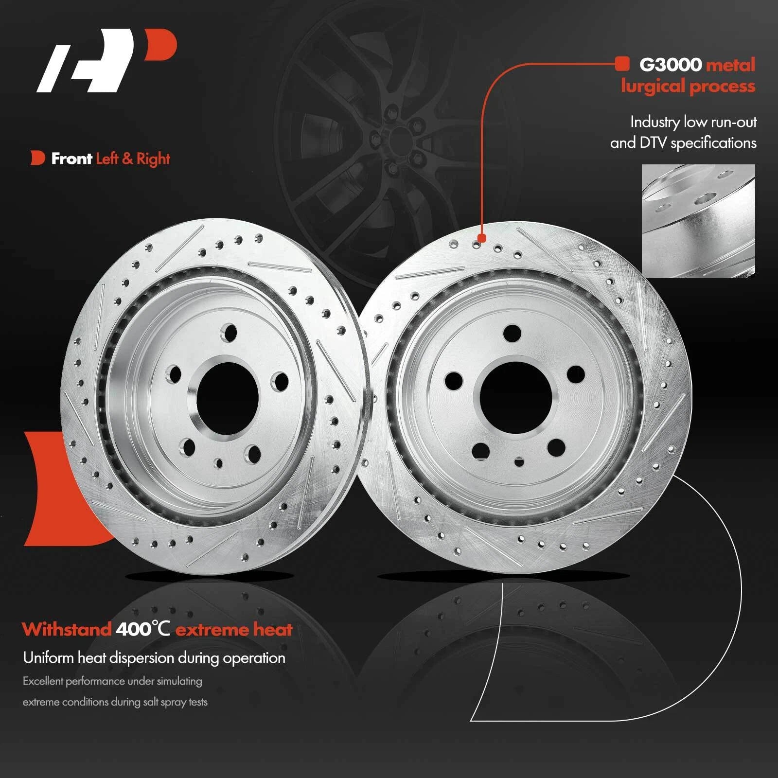 Rear Disc Brake Rotor & Ceramic Pads for Cadillac CTS (2003-2019)