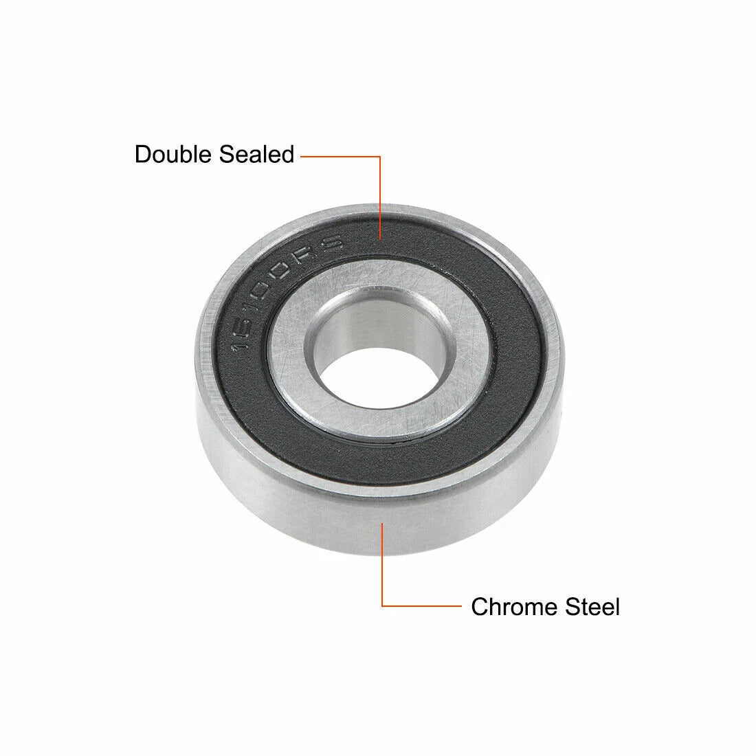 Set of 10 Deep Groove Ball Bearings 10x28x8mm 16100-2RS Chrome Steel