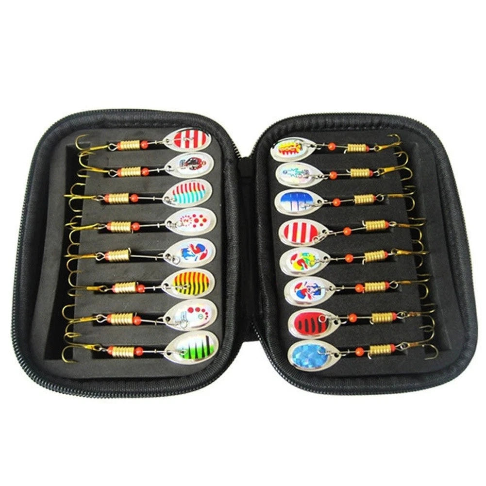 16 Pcs Rotating Lure Set Multicolored EVA Soft Baits for Bass Trout Walleye