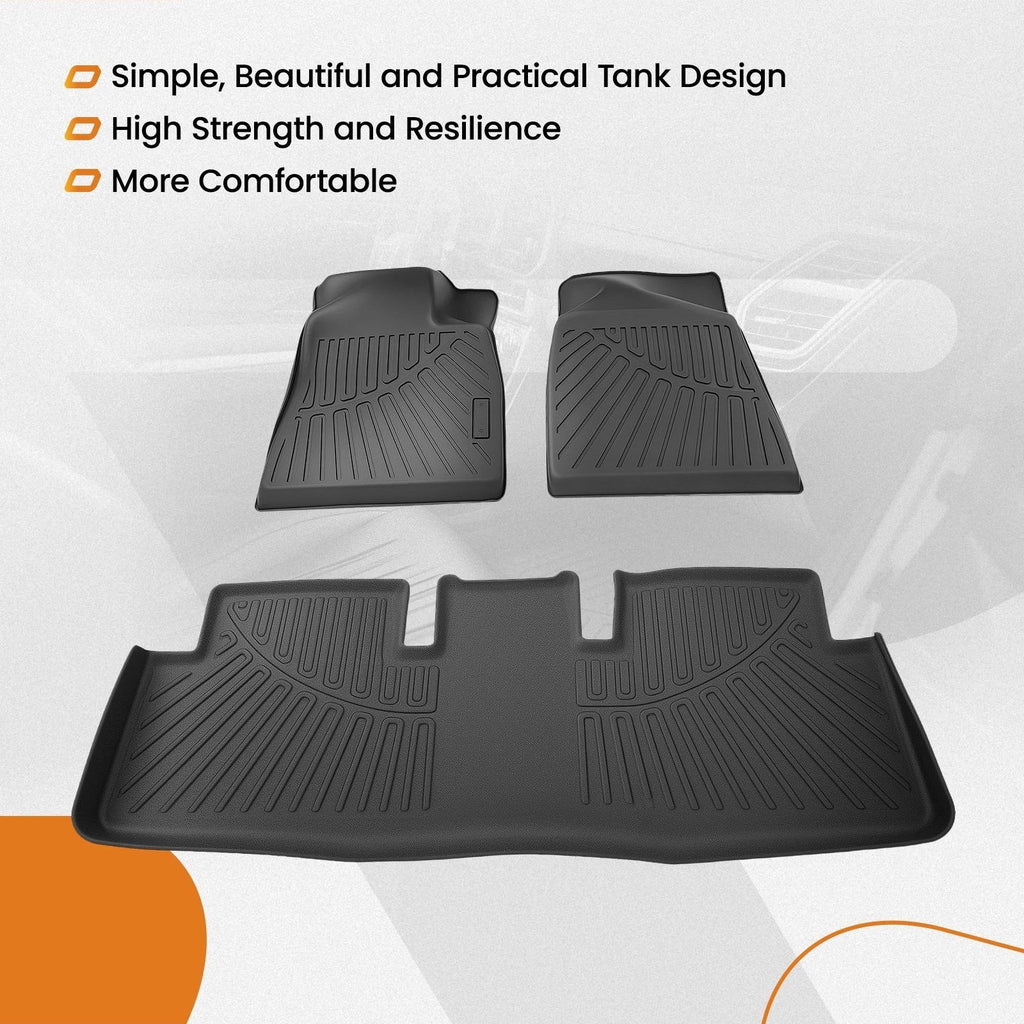 Set of 4 TPE Rubber Floor Mats for Tesla Model 3 (2024–2025)