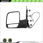 Driver Side Power Mirror for Ford Econoline (2003–2014) Manual Telescoping Black