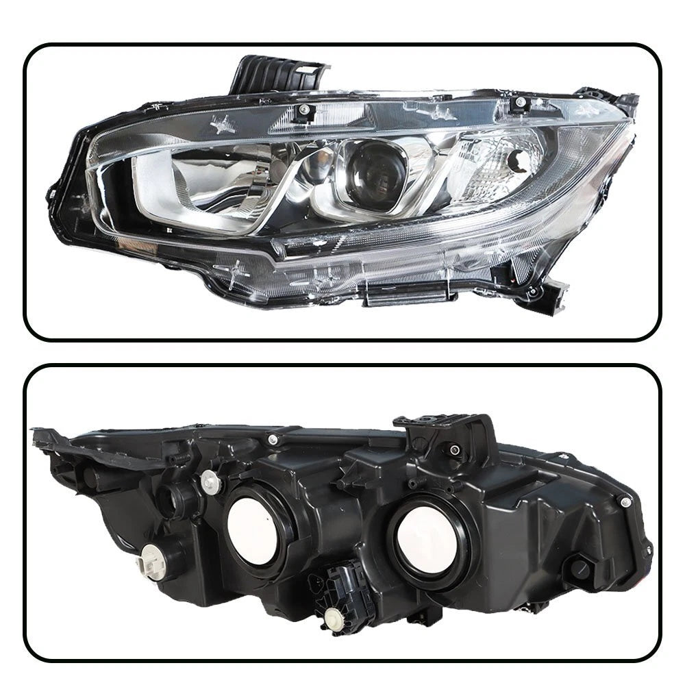 Chrome Halogen Projector Headlight for Honda Civic (2016â2020) Left Side