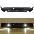 Black Rear Bumper for Dodge Ram 1500 (2009–2018) Dual Exhaust, LED Lights