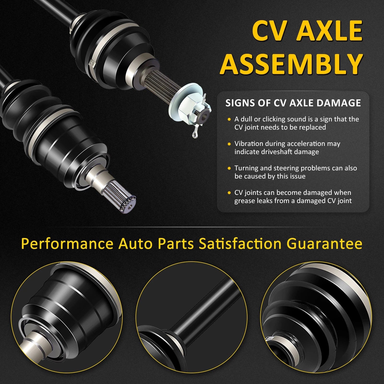 Set of 2 CV Axle Assemblies for Suzuki King Quad 450 500 700 750