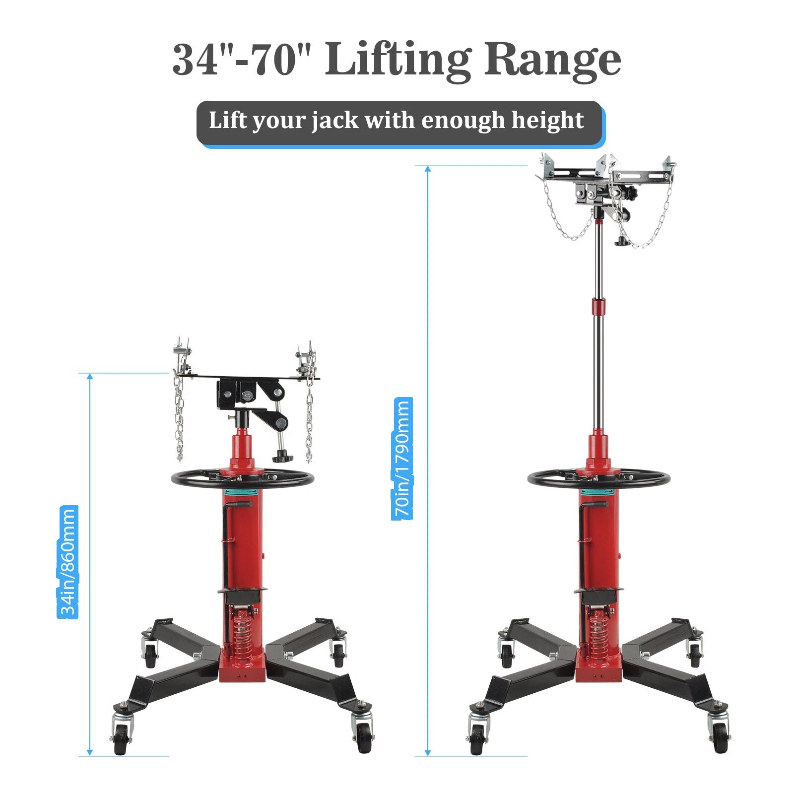 2 Stage Hydraulic Transmission Jack for Universal Use (1660 LBS)