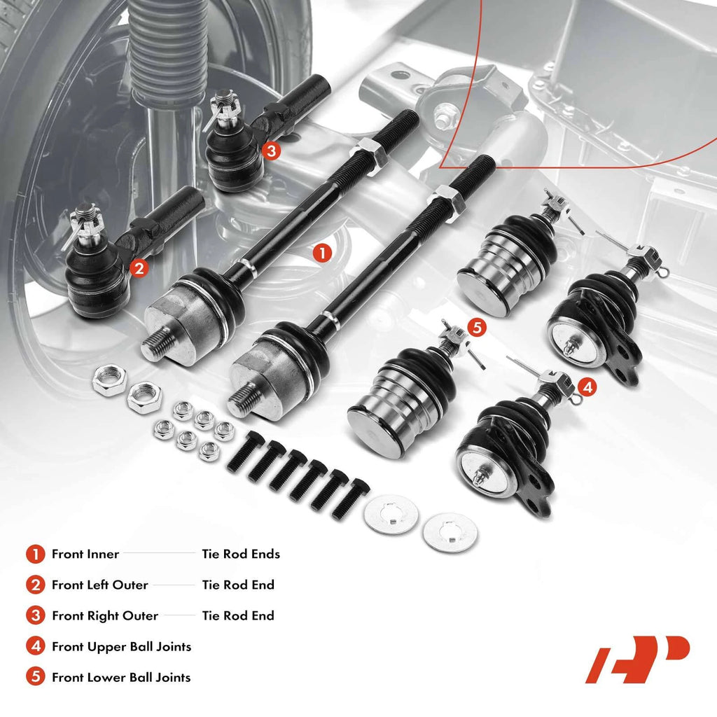 8x Front Inner Outer Tie Rod Ball Joint for Dodge Durango (1998-1999)