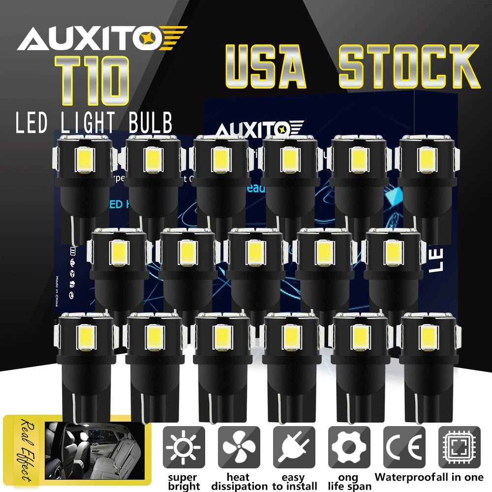 20X T10 LED Side Wedge Light Bulb for Universal Fit (194, 168, 2825)