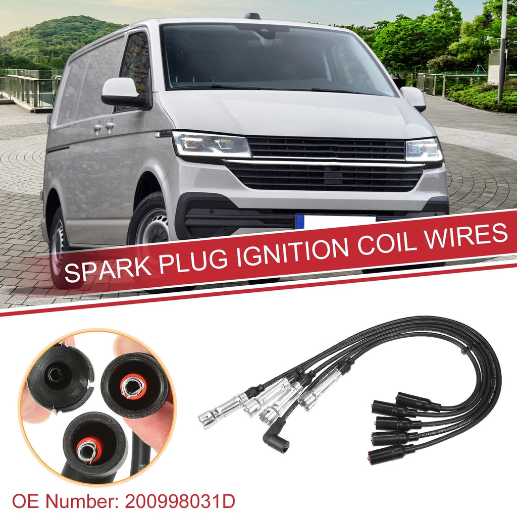 Set of 5 Spark Plug Wire Ignition Coil Cables No. 200998031D for VW Transporter (1985–1991)