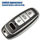 TPU Keyless Remote Cover for Audi A6 (2012–2018) - Black Silver Tone
