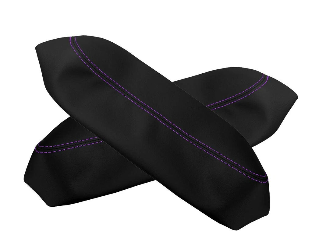 Leather Console Lid Armrest Cover for Infiniti FX35 (2003–2005) Purple Stitch
