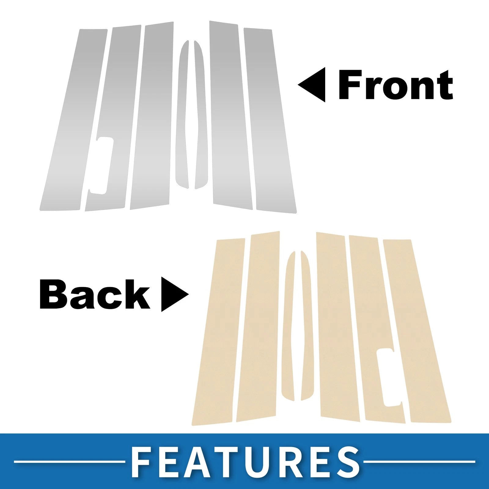 7pcs Door Pillar Window Trim for Ford Maverick (2022–2023) Silver Tone