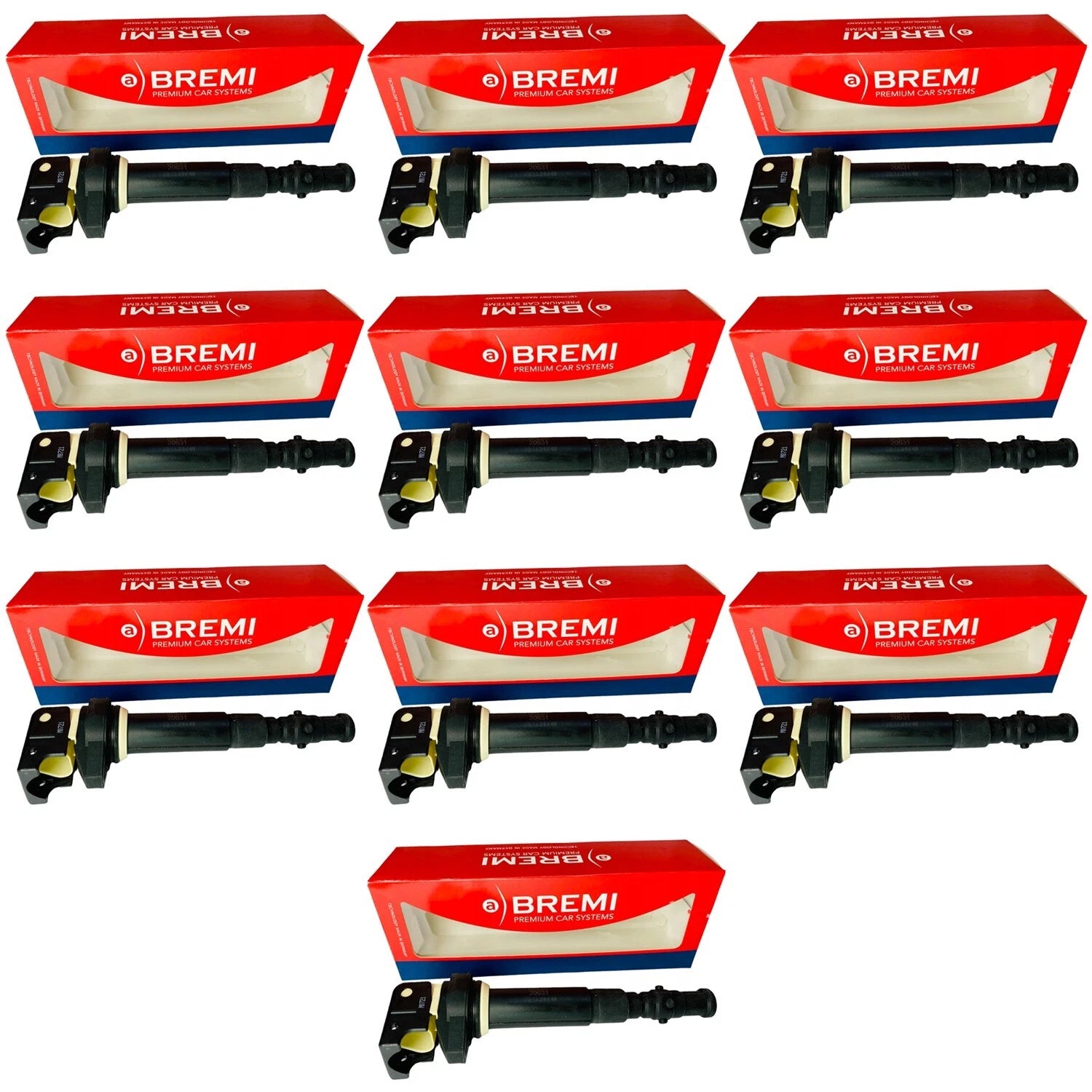 Set of 10 Ignition Coils with Spark Plug Connector for BMW E60 E63 E64 M5 M6