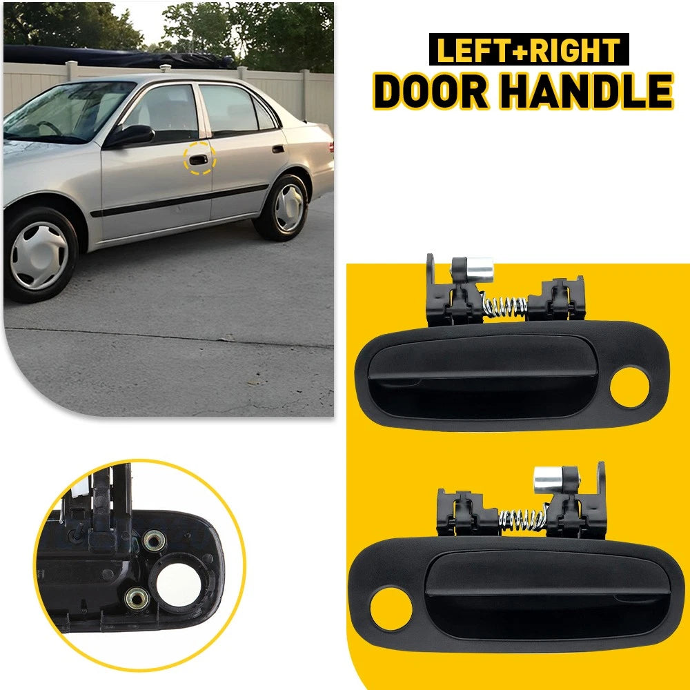 Set of 2 Exterior Front Door Handles for Toyota Corolla & Prizm (1998–2002)