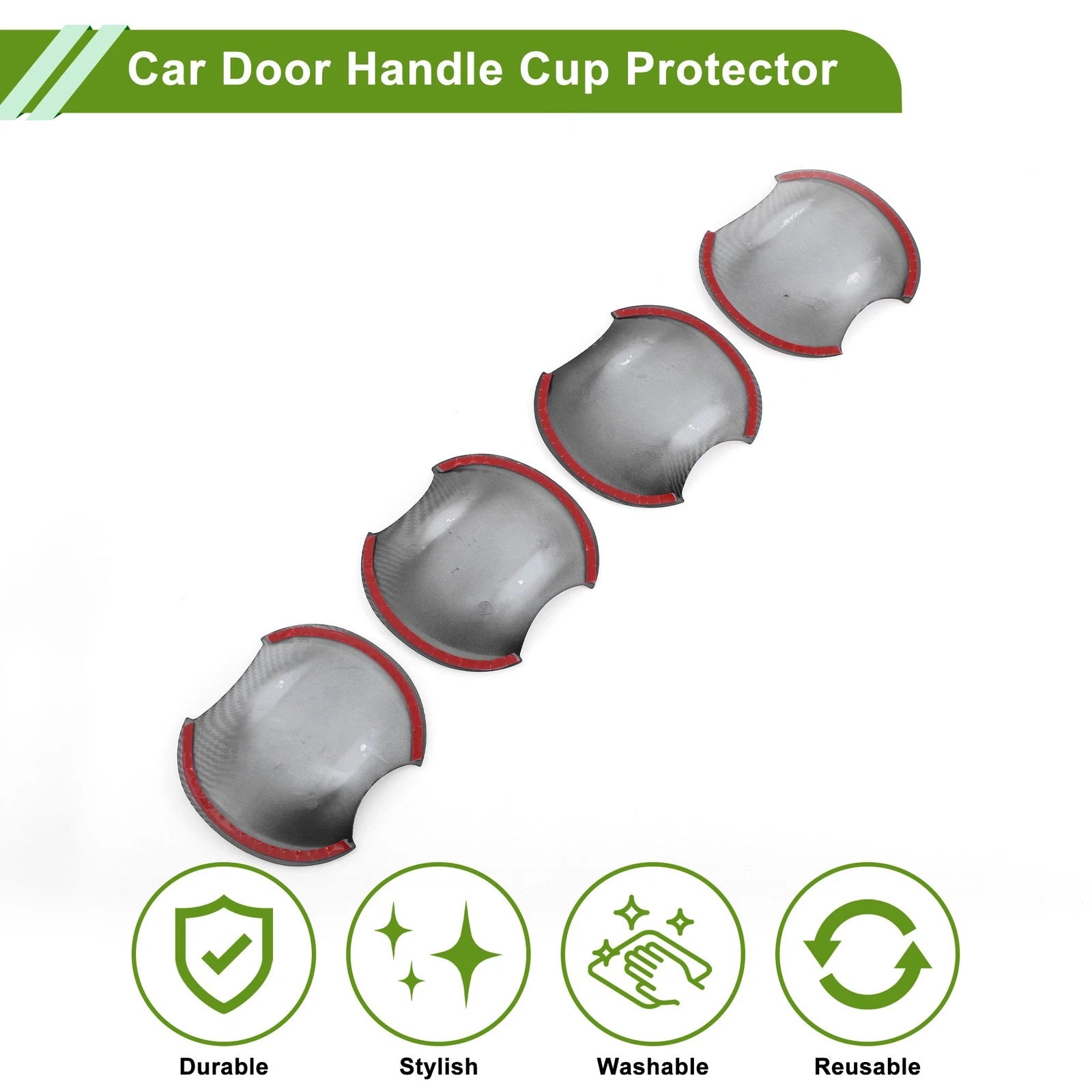 Set of 4 Carbon Fiber Door Handle Cup Protectors for Honda Civic (2006–2011)