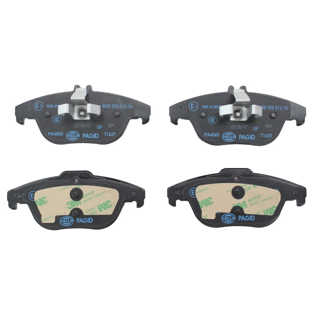 Set of 4 Hella Rear Low-Met Disc Brake Pads for Mercedes W204 C207 W212 (2012–2017)