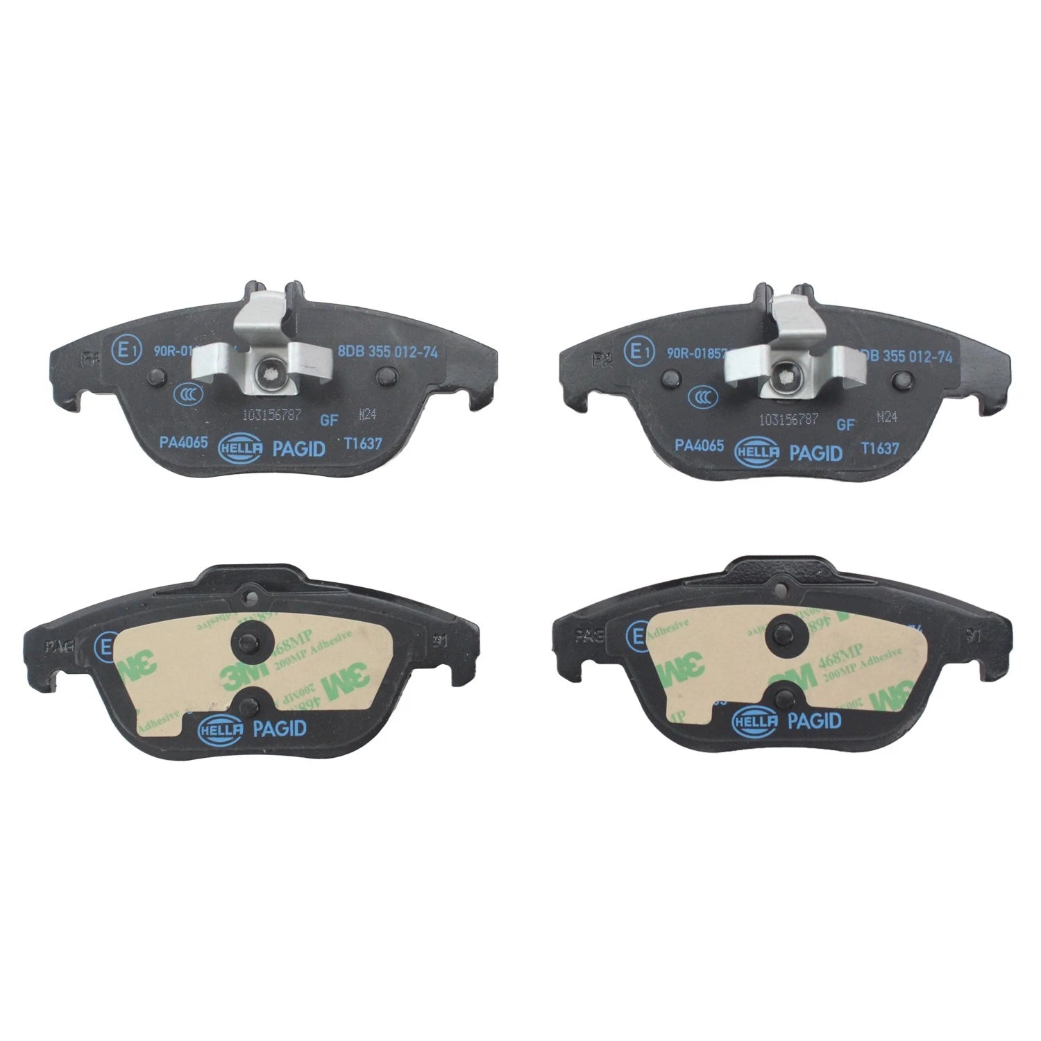 Set of 4 Hella Rear Low-Met Disc Brake Pads for Mercedes W204 C207 W212 (2012–2017)