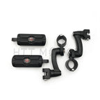 Black 360 Adjustable Skull FootPeg Kit for Honda VTX1300 (2003–2009)