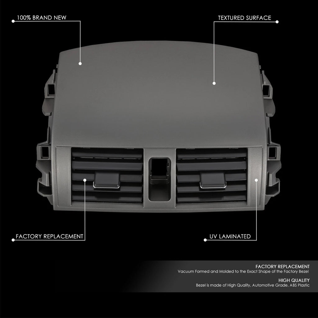 Center Dash Panel A/C Air Vent Bezel Trim for Toyota Corolla (2009–2013)