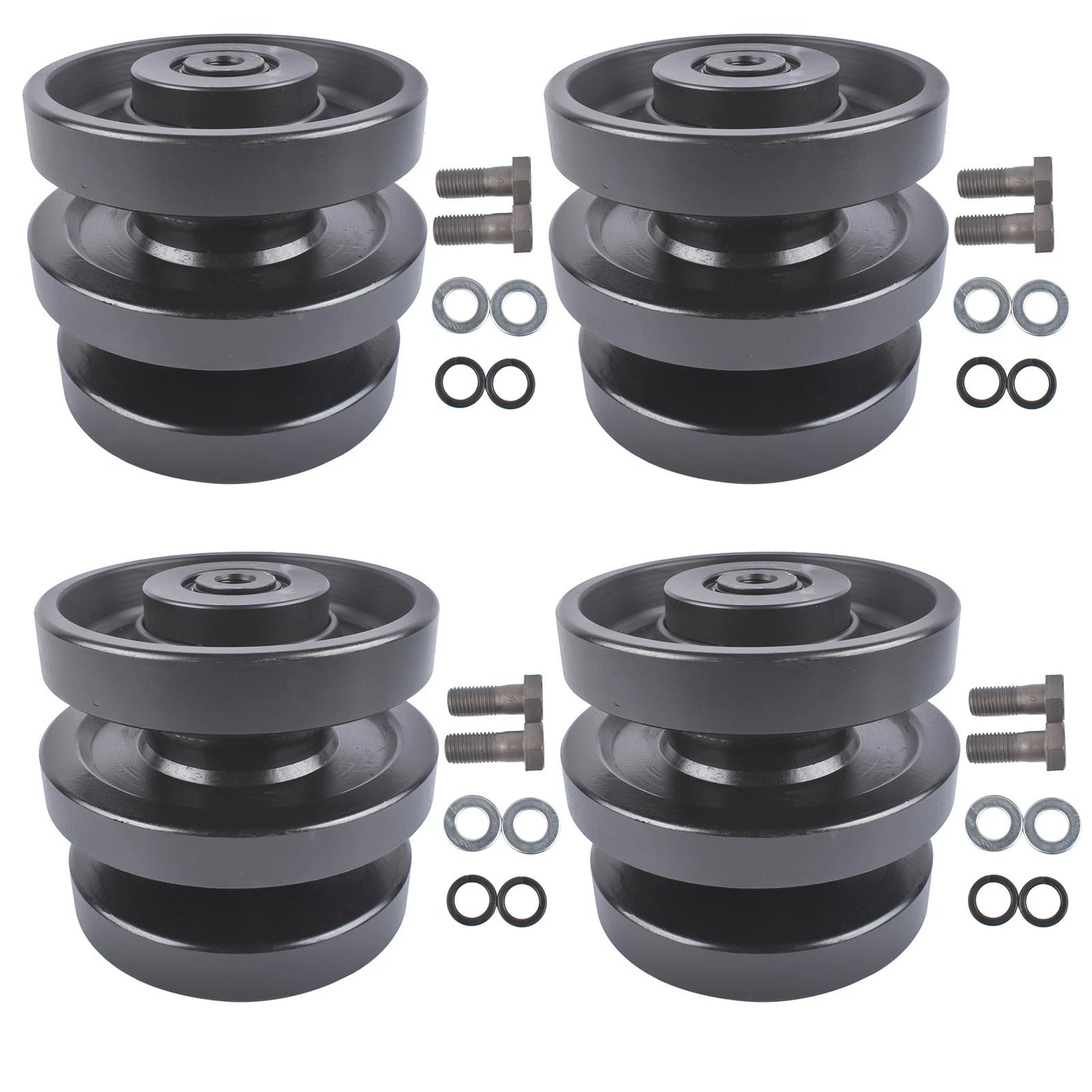Set of 4 Bottom Rollers for Bobcat Skid Steer Loader (T140–T550)