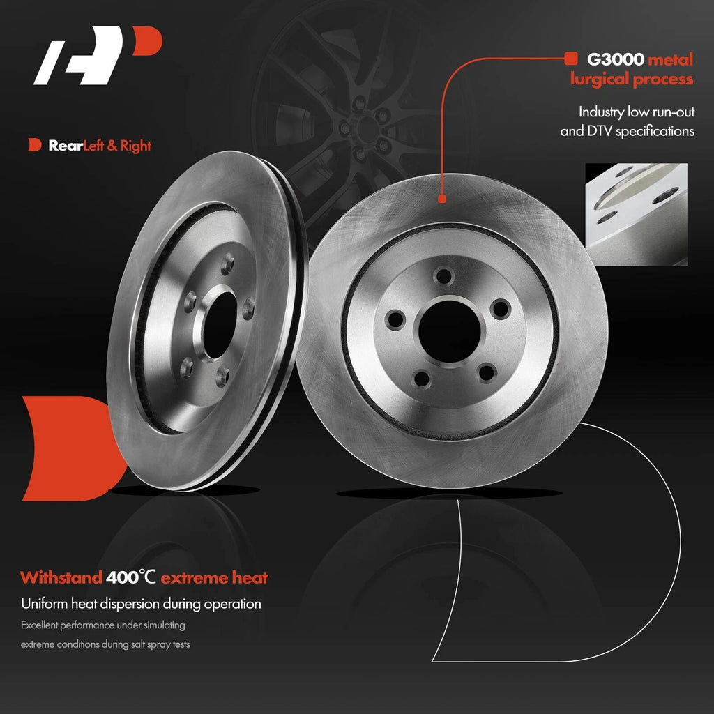 Rear Disc Brake Rotors & Ceramic Pads for Ford Freestar (2004-2007)