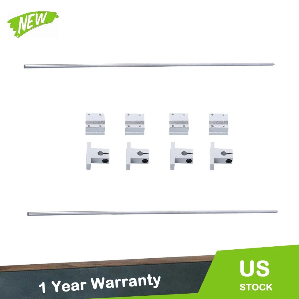 2Pcs Linear Motion Rail Shaft Slide Guide for SCS8UU Bearing & SK8 Rail