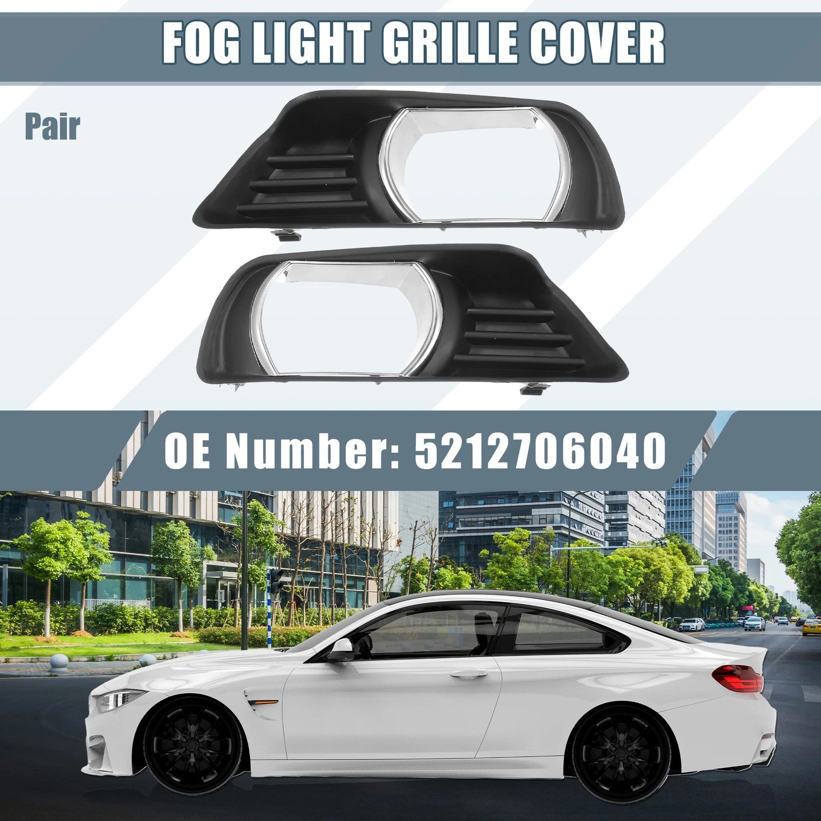 Set of 2 Fog Light Grille Covers for Toyota (NO.5212706040/5212806040)