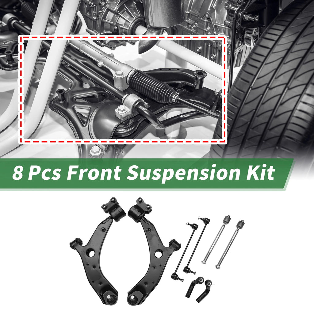 8 Pcs Front Lower Control Arms for Mazda 3 (2004–2009) No.K620040/K620041/K80235