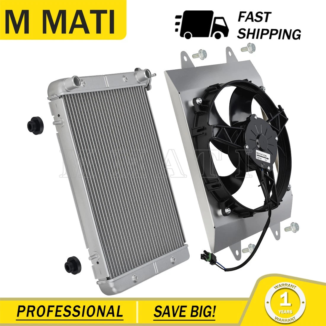 Aluminum Radiator & Cooling Fan for Polaris Ranger 700 800 (2005–2010)