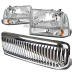 Chrome Headlight & Amber Corner Bumper Light for Super Duty (1999–Present)