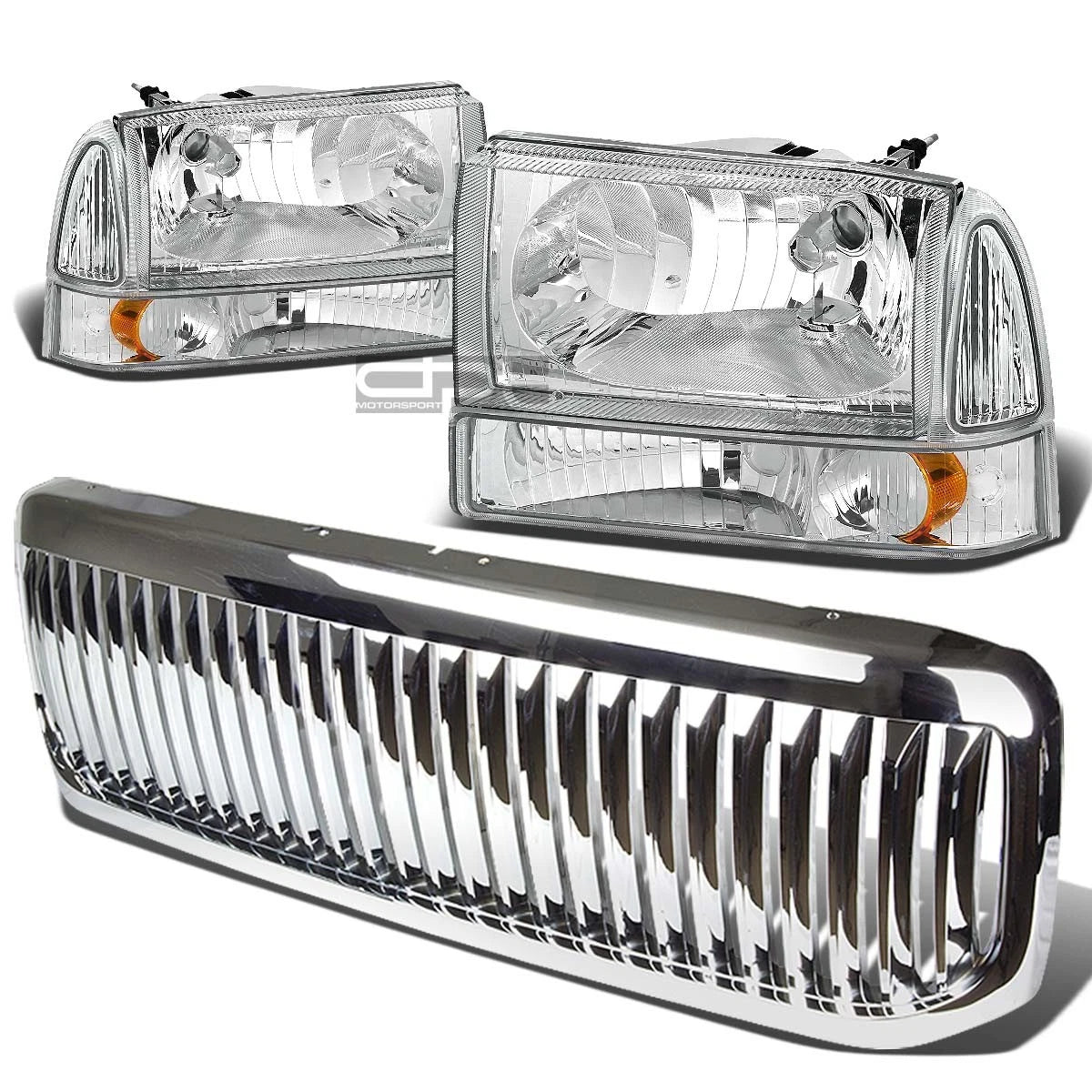 Chrome Headlight & Amber Corner Bumper Light for Super Duty (1999–Present)