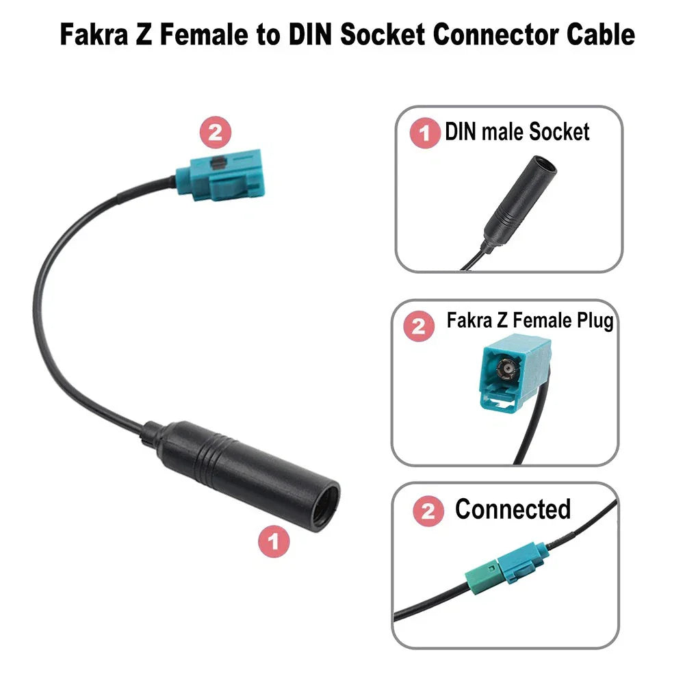 Car Stereo FM AM Radio Antenna Adapter Cable Fakra Z Male Female