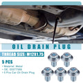 5 Pcs Oil Drain Plug No. 55577568 for Buick Cascada (2016–2019) Silver Tone