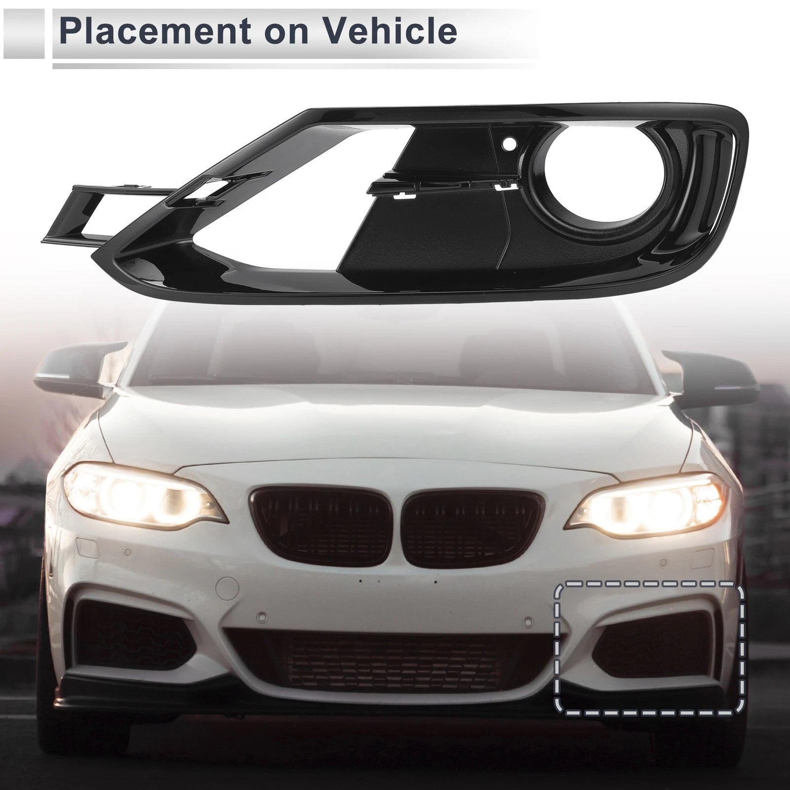 1pc Fog Light Grill for BMW F30 F31 (2011–2018) No. 51117300739