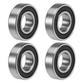Set of 4 Deep Groove Ball Bearings 6002-2RS 15x32x9mm Double Sealed Chrome