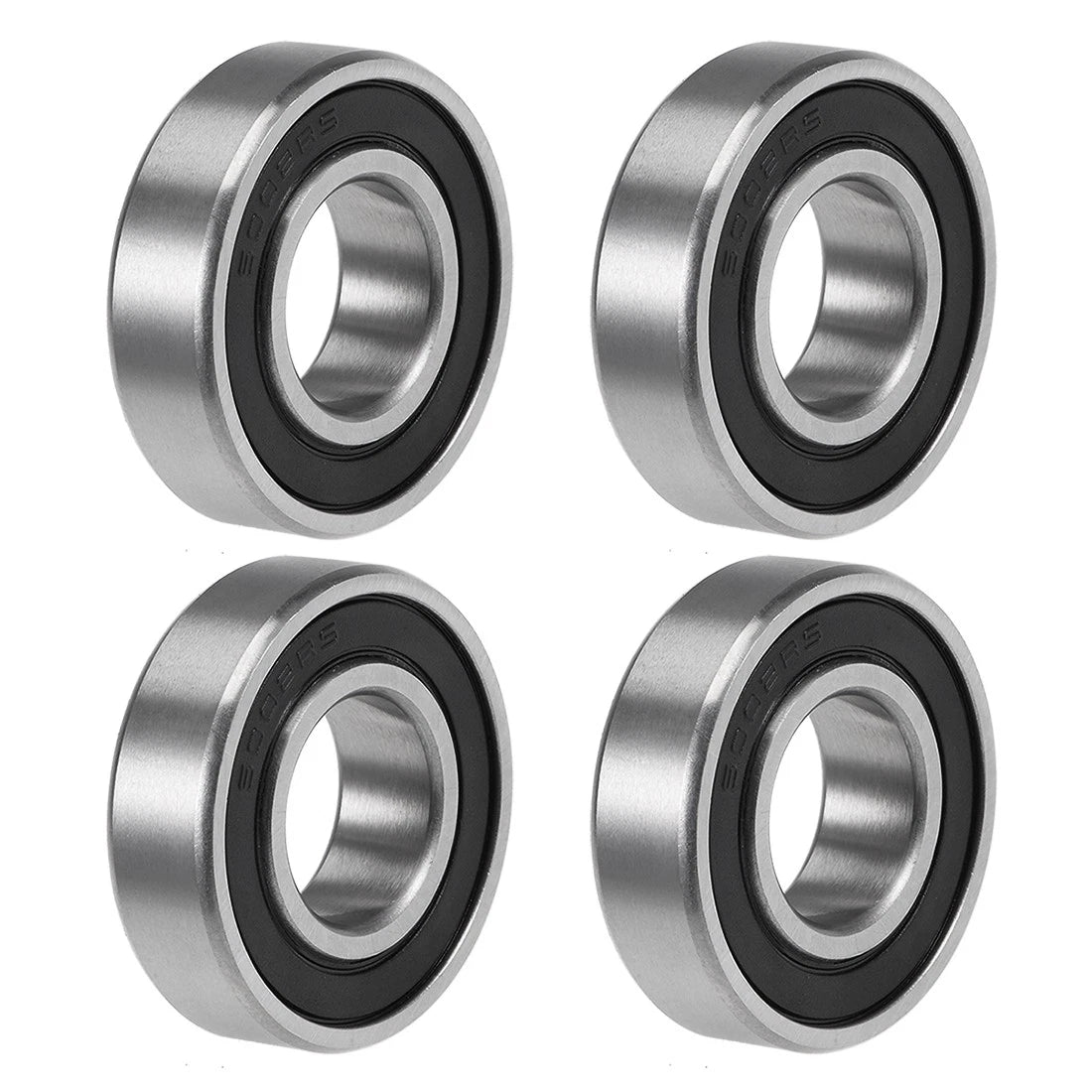 Set of 4 Deep Groove Ball Bearings 6002-2RS 15x32x9mm Double Sealed Chrome