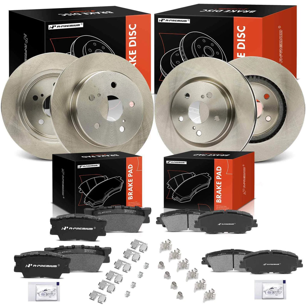Front & Rear Brake Rotors and Ceramic Pads for Toyota Camry (2018-2021)