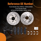 Front Brake Rotors and Pads Set for Honda Civic (2012–2015) S31601 D1578