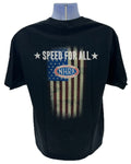 NHRA Drag Racing Speed Graphic T-Shirt for All American Flag Black (Unspecified)