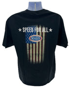 NHRA Drag Racing Speed Graphic T-Shirt for All American Flag Black (Unspecified)