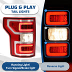 Chrome LED Tail Lights for Ford F-150 Pickup (2018–2020) #JL3Z-13404-H