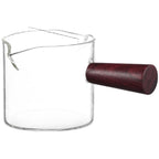 Glass Coffee Cup with Wood Handle and Dual Spout 75ml