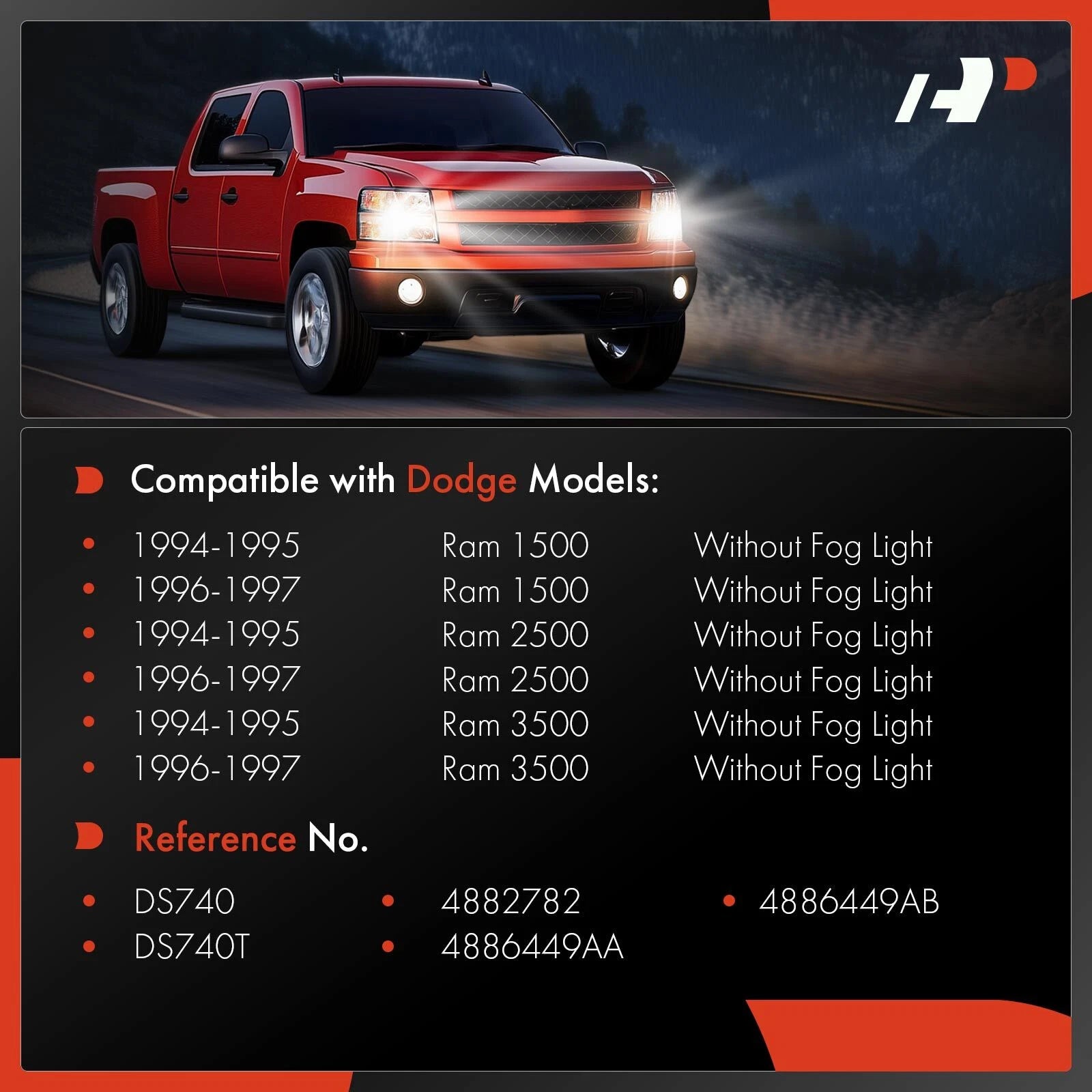 Headlight Switch for Dodge Ram 1500 2500 3500 (1994-1997)